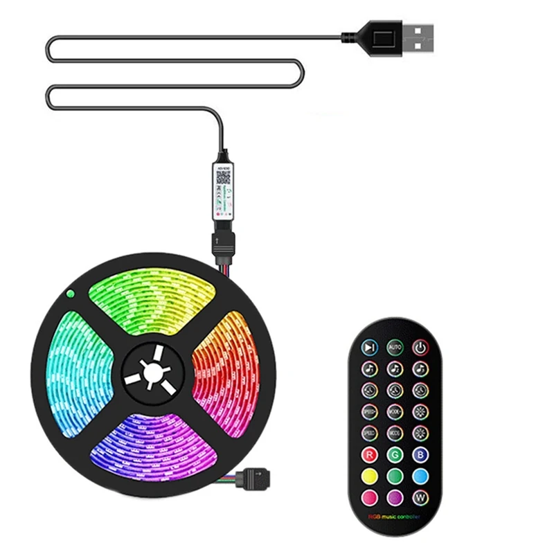 

Фонари со сменой цвета, музыкальная синхронизация, RGB-подсветка 5050 SMD, управление через приложение с дистанционным управлением для дома светодиодный 3 метра