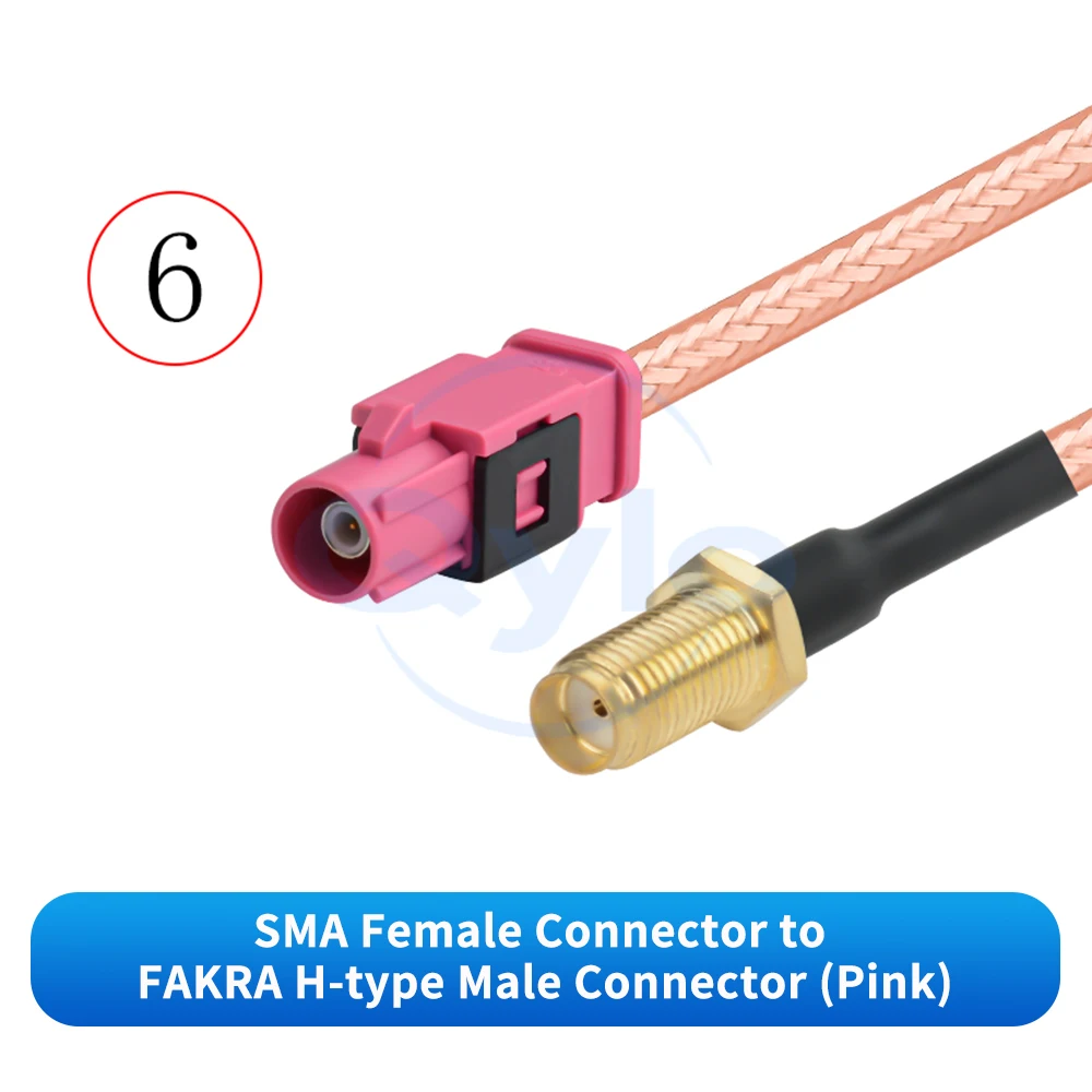 SMA auf FAKRA Buchse/Stecker rosa H-Typ-Adapterkabel RG142 versilbertes doppelt abgeschirmtes HF-Kabel SMA-JK (1 Stück) – Detail 8