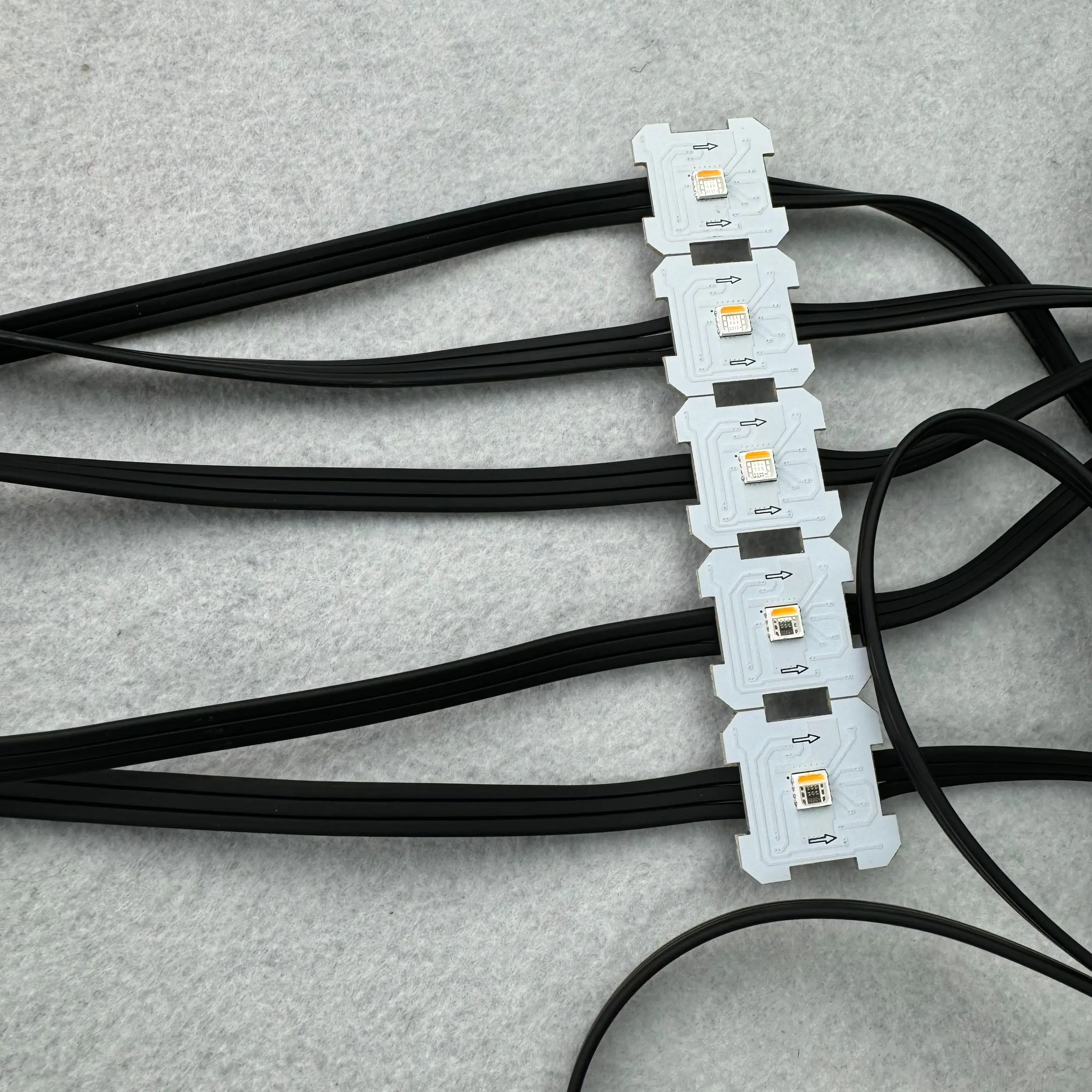 20pcs/set 25mm*25mm PCBA TM1814-RGBW(3000K) IC Addressable RGBW Pixel Light 1.2W DC24 Input non-waterproof with All Black Wire
