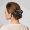 Banana Hair Clips Fabric Flowers Banana Hair Clip Ponytail Holder Non Slip Ponytail Clips Strong Hold French Barrettes 6