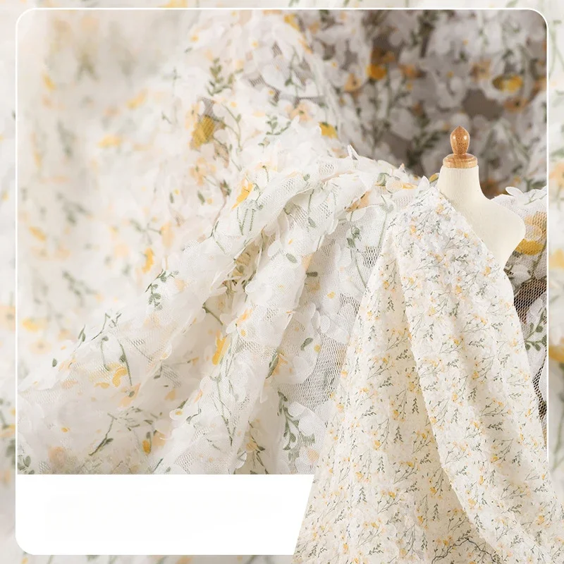 

130 см 3D вышивка в виде сетки искусственная кожа ручная вышивка платье Аппликация Юбка Сделай Сам свадебное платье фон декоративный материал