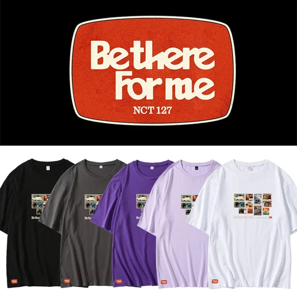 

Футболка KPOPNCT127 в стиле альбома BeThere ForMe для женщин в стиле Харадзюку, хлопковая Футболка с круглым вырезом и коротким рукавом, Повседневная Уличная футболка унисекс