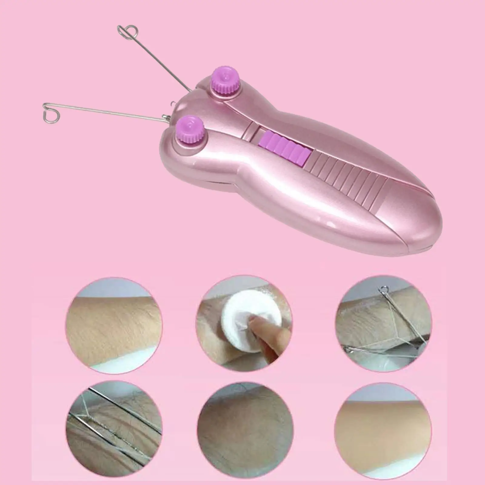 Electric Facial Threading Hair Epilator US 110V Plug Push Switch 7.4x2.8inch