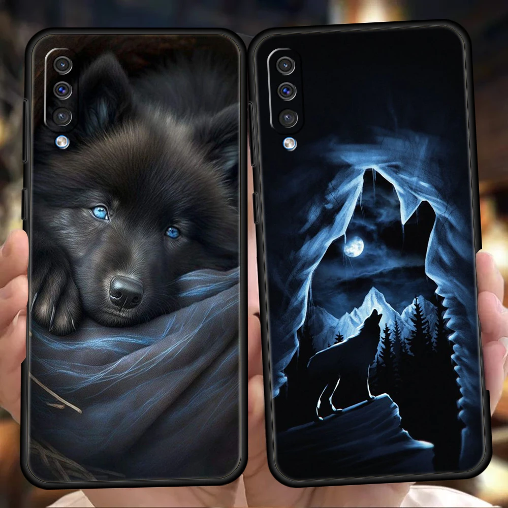 Custodia Per Telefono Moon Roaring Wolf Per Samsung Galaxy A24 A13 A53 A73 A33 A22 A12 5G A02 A03 A70 A50 A10 A20 A30 Custodia In Silicone