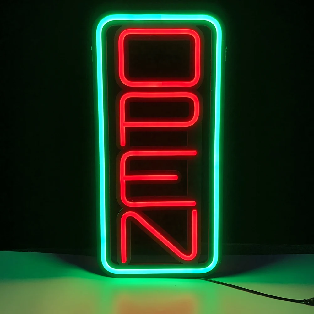OPEN Neon Sign Light LED Wall Decoration Neon Lamp Bedroom Home Party Commercial Lighting Colorful Tube Club KTV Night Light OPE