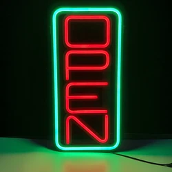 OPEN Neon Sign Light LED Wall Decoration Neon Lamp Bedroom Home Party Commercial Lighting Colorful Tube Club KTV Night Light OPE