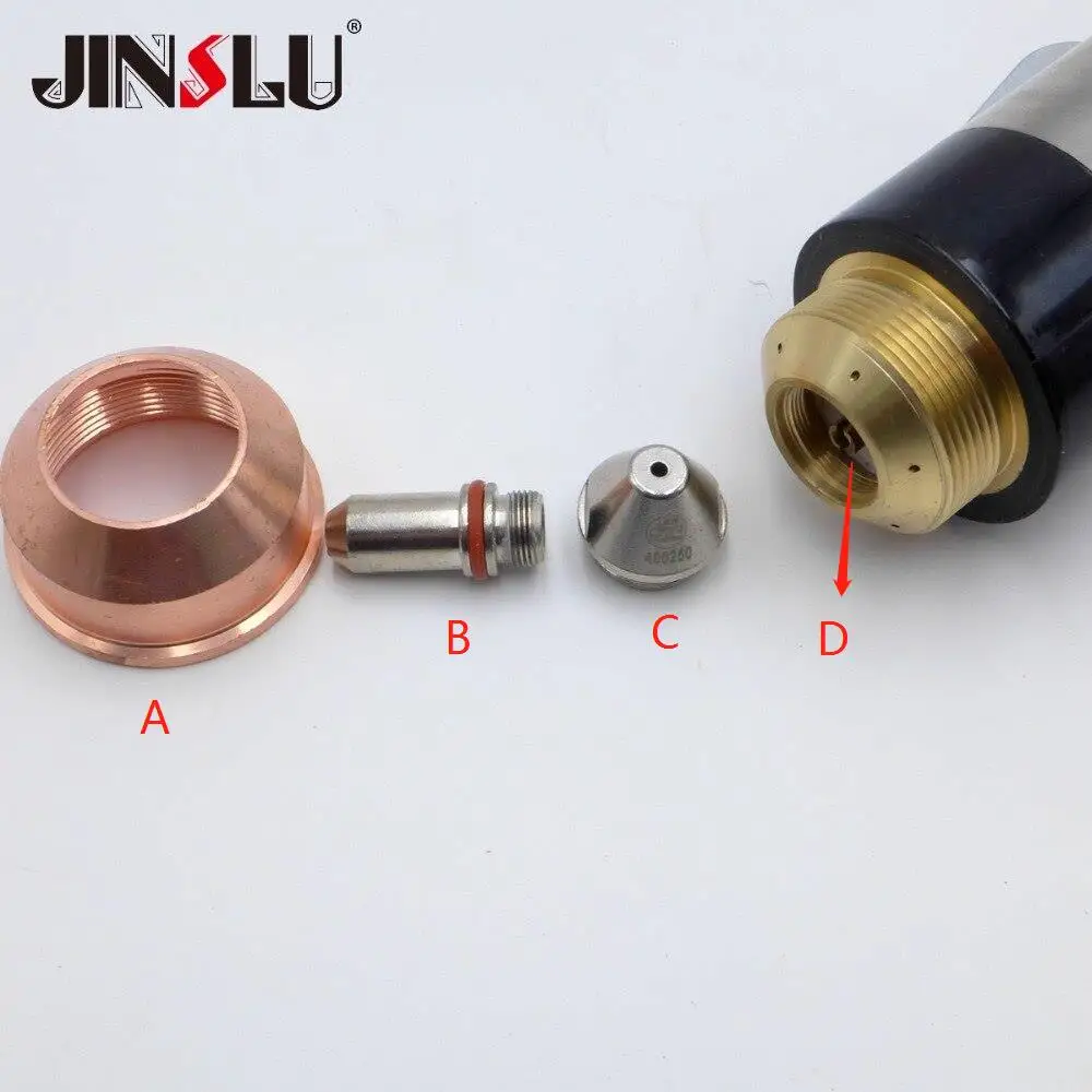 WULIAN FY-XF400 FY-XF400H A400 FY400 FY-400 400A Water Cooled Plasma Cutting Torch Parts Water Core Nozzle Shield Cap Electrode