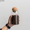 Glass Storage Bottle Round Cork Stopper Glass Pot Tea Sealed Pot Flower Fruit Tea Display Bottle Coffee Bean Storage Bottles 4