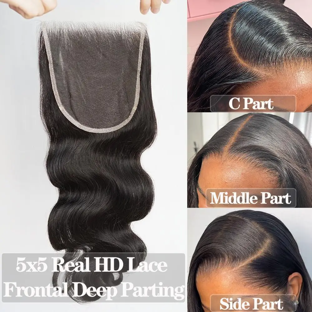 Body Wave 13x4 HD Lace Frontal Human Hair Tiny Knots Real Invisible HD Lace Frontal Closure Human Hair Ear to Ear Full Density