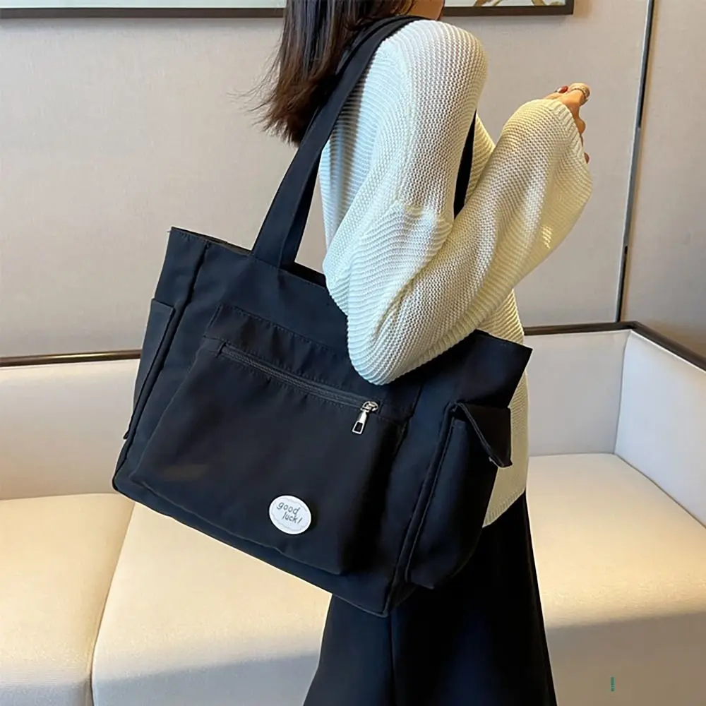 

Сумка-тоут с верхней ручкой, Классическая холщовая Вместительная женская сумочка с несколькими карманами для студентов колледжей