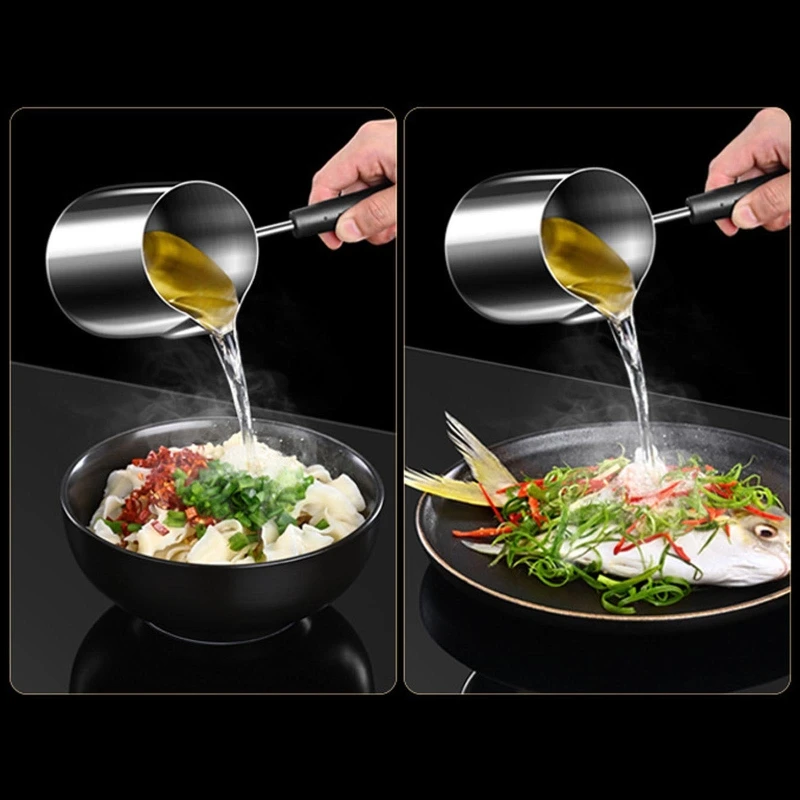 Non-stick Small Milk Pot Stainless Steel 304 Mini Thickened Soup Pot Double Bottom Household Cooker for Oil