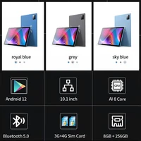 Original BDF Tablet Pc 10.1 Inch 8GB RAM 256GB ROM Android 12 Octa Core 3G 4G LTE Internet WiFi Internet BT Global Version 2