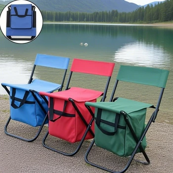Folding Camping Chair Portable Oxford Cloth Mazza Stools with Storage Bag Leisure Travel Beach Picnic Seats Outdoor Furniture