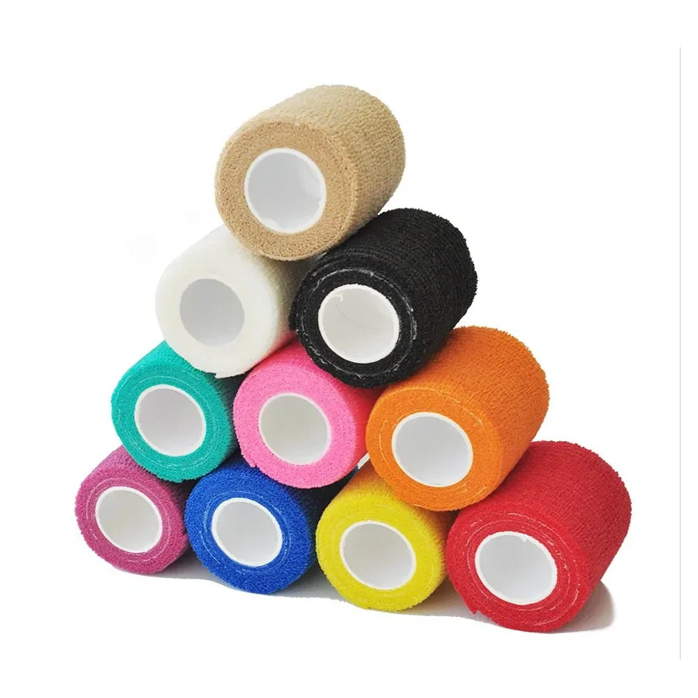 10/20 rolls 5cm*4.8m Non Woven Elastic Self Adhesive Bandage Cohesive Bandage for Sports Fixing Finger Wrist Leg