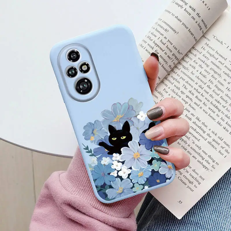 Cute Black Cat Cartoon Case - Soft Back Shell Cover