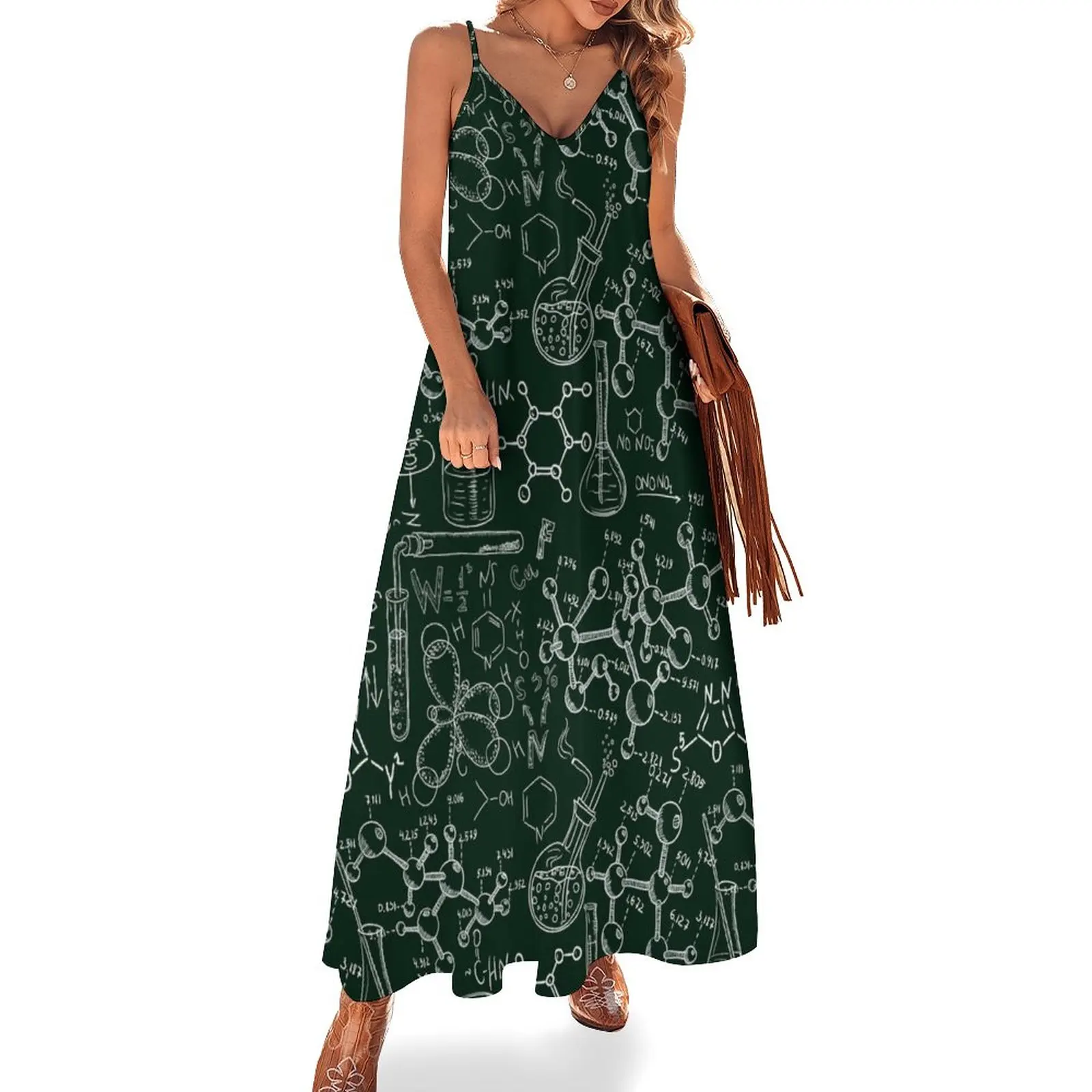 

Vintage science old chemistry laboratory seamless pattern Sleeveless Dress summer dresses ladies 2024