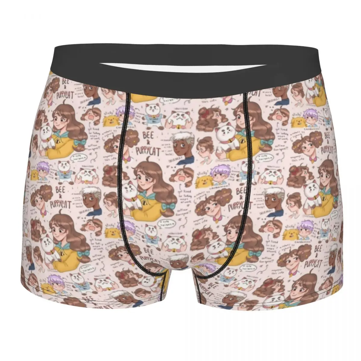 

Novelty Boxer Shorts Panties Briefs Men Bee And Puppycat Cute Cartoon Underwear Mid Waist Underpants for Male