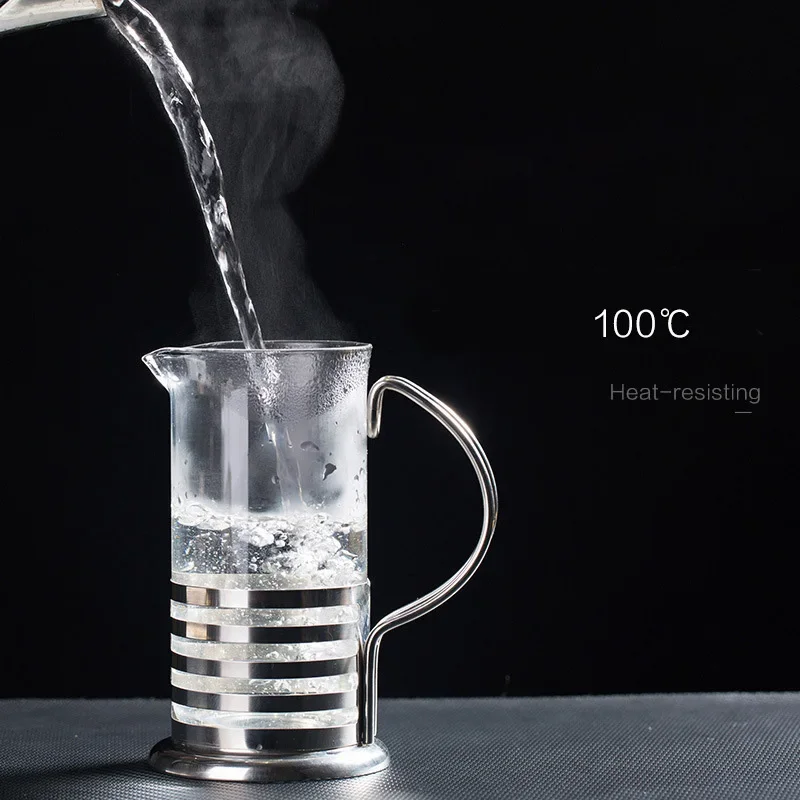 French Press Coffee Maker Stainless Steel Coffee Percolator Durable Heat Resistant Glass Portable Easy Clean Pitcher Teapot espresso coffee maker,coffee maker,espresso maker,french press coffee press,coffee press,iced coffee maker
