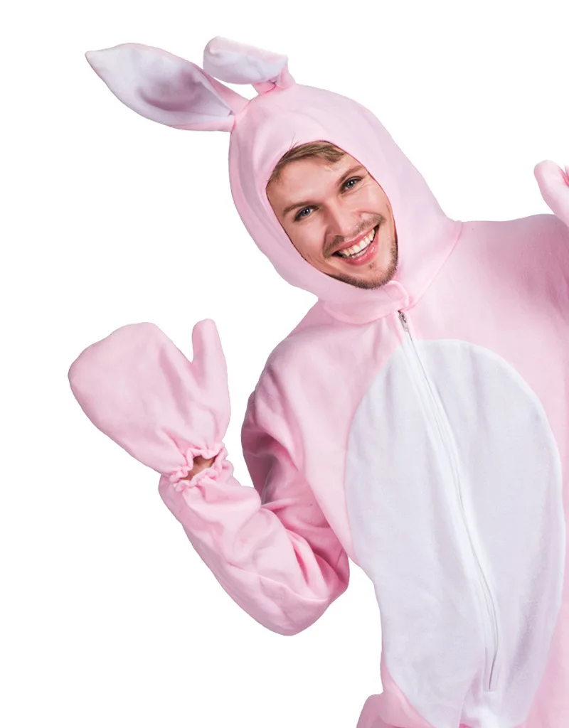 Animal Adult 3D Kigurumi Rabbit Flannel Family Party Cartoon Rabbit Pajamas Cos Costumes Sleepwear Unisex Style
