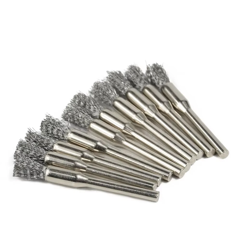 ZZHXSM 15pc Cup Shape Stainless Steel Wire Brush Set - 15mm For Dremel Rotary Tools, Rust Removal & Polishing