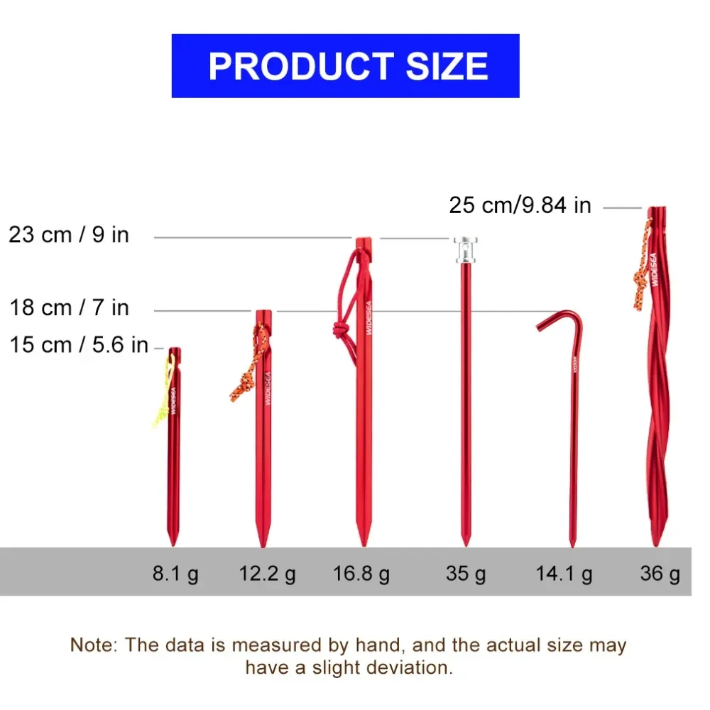 Tent Pegs Widesea Camping Tent Pegs Stakes Nails for Hard Snow Floor Outdoor Accessorie Shelter Equipment Supplies Hiking Tourist 16pc/set