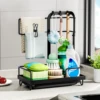 kitchen sink storage rack,faucet sponge rag holder,Bathroom drain rack with hook,Soap and cleaning supplies storage box 1