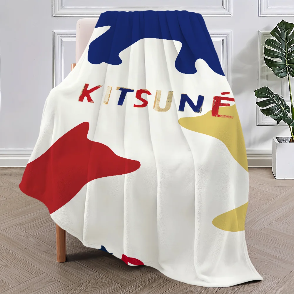 Fashion M-MaisonS K-KitsuneS Blanket Soft Plush Nap Sofa rug for Living Room Warm Office Bedroom Birthday Home Travel Kid Gifts 3