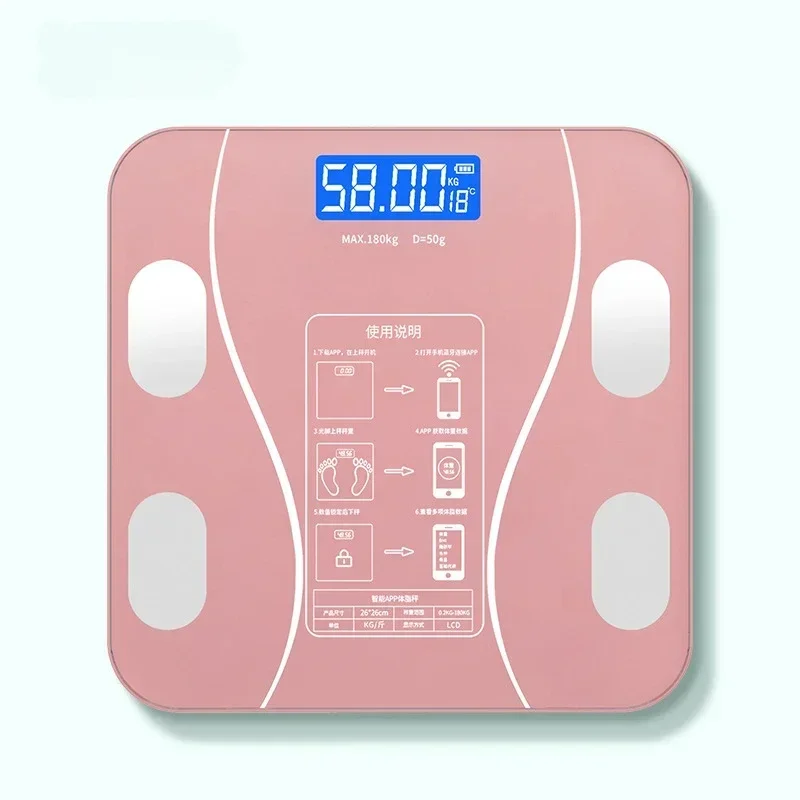 Body Fat Scale Bluetooth Smart Body Fat Scale Digital Body Weighing Scale LCD Screen Electronic Weighing BMI Composition Analyzer Tools
