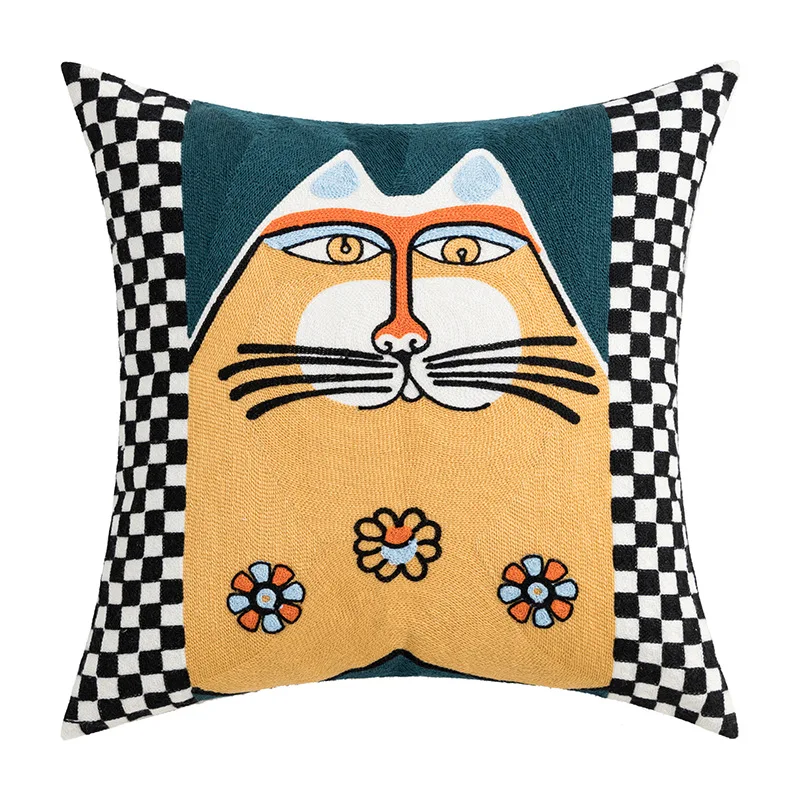 

Nordic embroidered cushion cover for sofa and home decoration, 45x45cm
