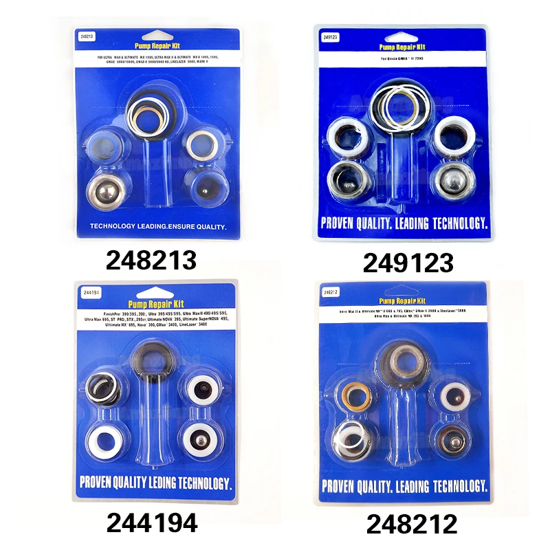 

Airless Sprayer Pump Repair Kit 244194 248212 248213 249123 For 390/395/495/595/3400/695/795/3900/7900/200/300/5900/1095/Max V