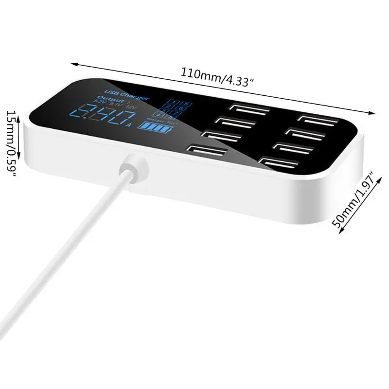 자동차 USB 충전기 12V 8 포트 빠른 충전 범용 빠른 충전 자동차 담배 어댑터 USB 허브 전화 태블릿
