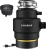 Food Waste Disposal Continuous Feed, Kitchen Garbage Disposal with Dishwasher Connection & Plug, Power Cord Included, Matte Blac 1