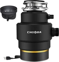 Food Waste Disposal Continuous Feed, Kitchen Garbage Disposal with Dishwasher Connection & Plug, Power Cord Included, Matte Blac 1