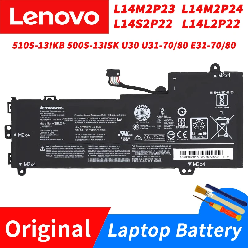 

Original Lenovo 510S-13IKB 500S-13ISK U30 U31-70/80 E31-70/80 L14M2P23 L14M2P24 L14S2P22 L14L2P22 Laptop Battery