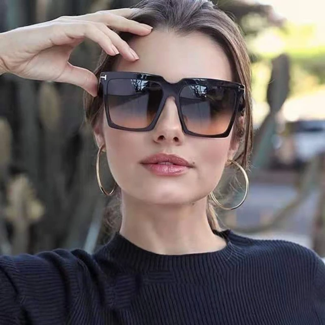 New Large Frame Square Lady Sunglasses Women Brand Designer