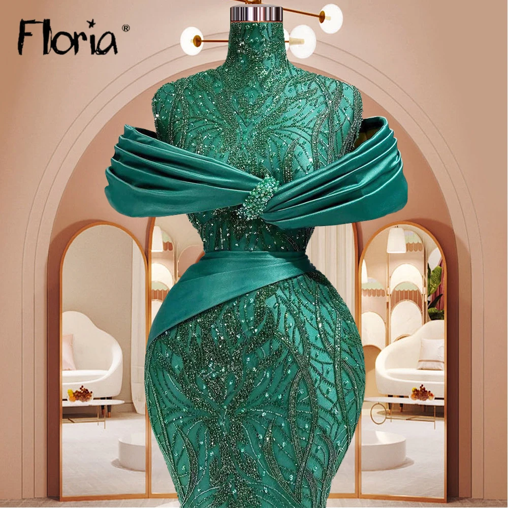 Blake satin dress in green/blue – POP & NOD