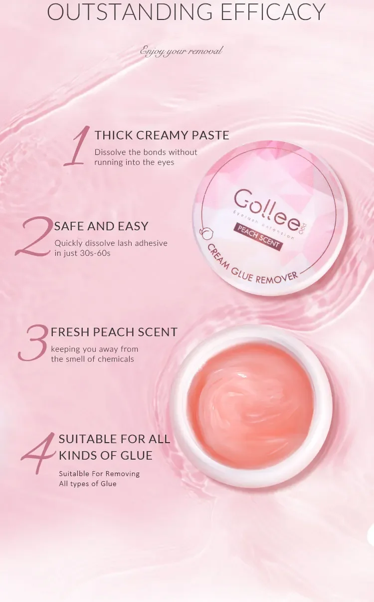 Description Picture 4 of item10pcs Gollee 15g Cream Remover for lashes No Stimulation Eyelash Extension Glue Remover Fruit Flavor Cream Makeup Tool Supplies