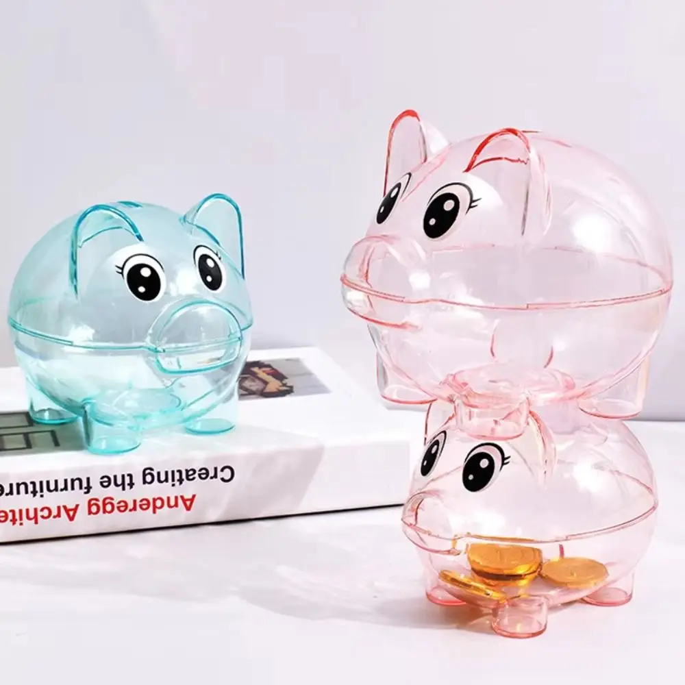 Mealheiro transparente em forma de porquinho para poupar moedas_voghion.com