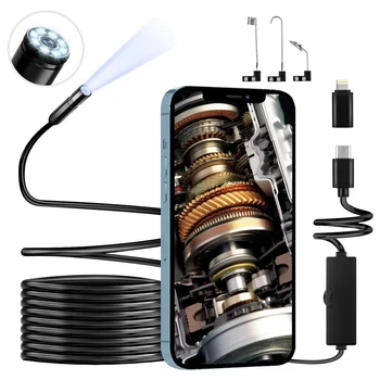 8mm IP67 Waterproof Endoscope Camera with 8 Adjustable LED Lights, Pipeline Inspection Borescope for iOS/Android Phone Tablet 1
