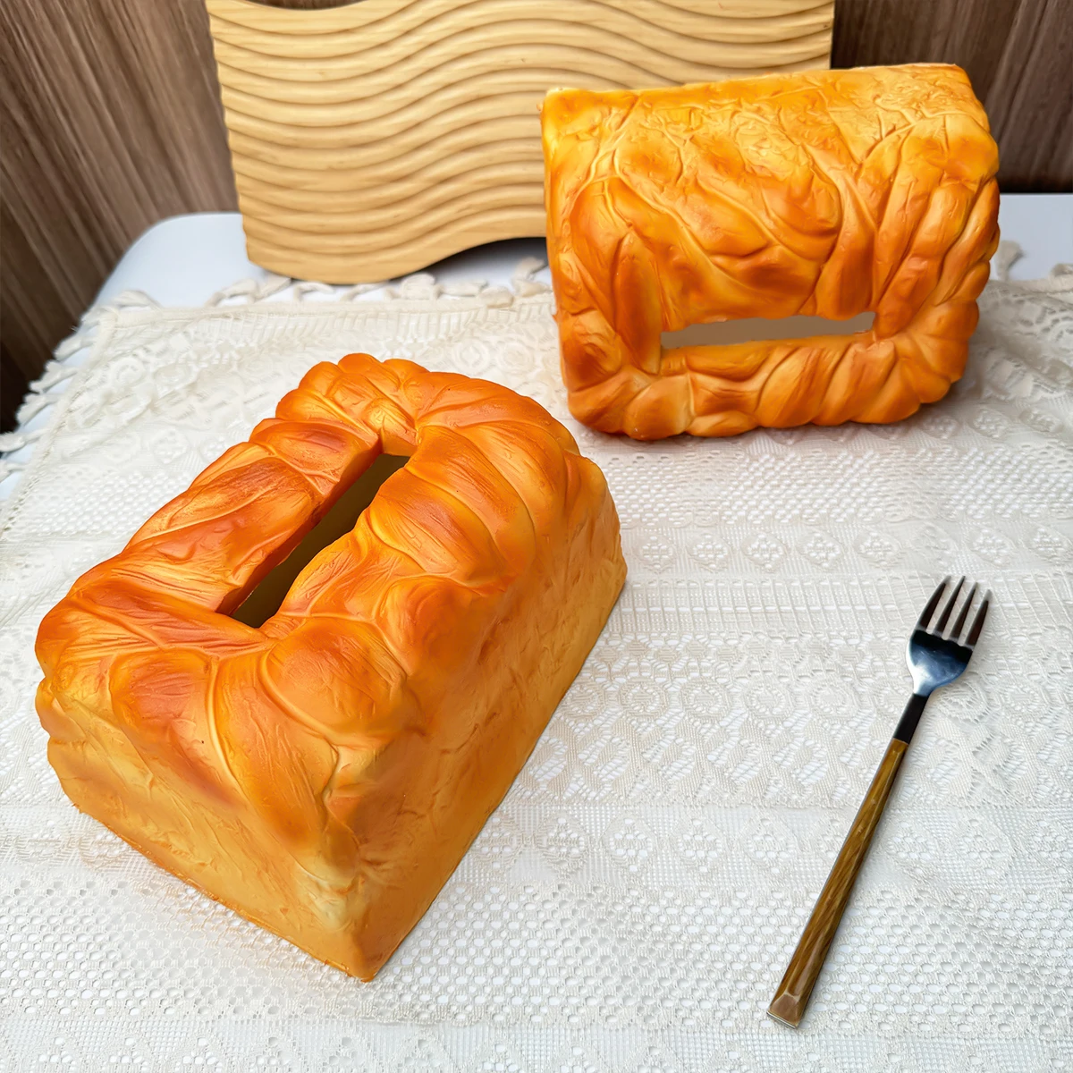 Simulation Bread Paper Extraction Box Living Room Home Tissue Box Advanced Light Luxury Tea Table Table Decorative Ornaments