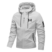 Veste à capuche streetwear pour homme printemps-automne 2026 – Nouvelle veste décontractée zippée ample pour activités de plein air, randonnée, jogging, coupe-vent 4