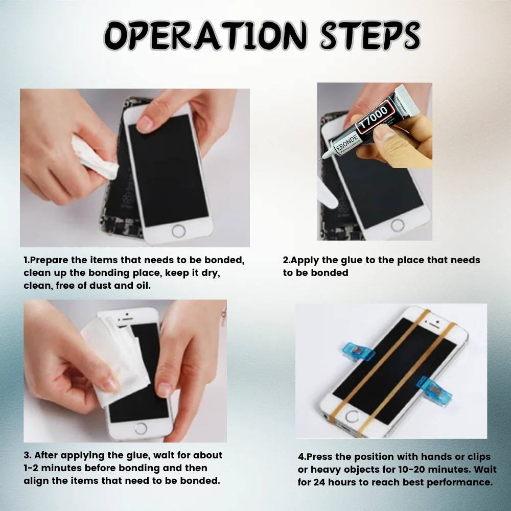 High-Precision Black Adhesive Glue with Precision Applicator Tip, Available in Multiple Sizes