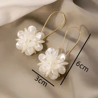 Women's Pearl Petal Ball Earrings Fashion Trend Long Flower Ball Earrings DIY Geometric Ear Buckle Party Holiday Jewelry Gifts - Image 6