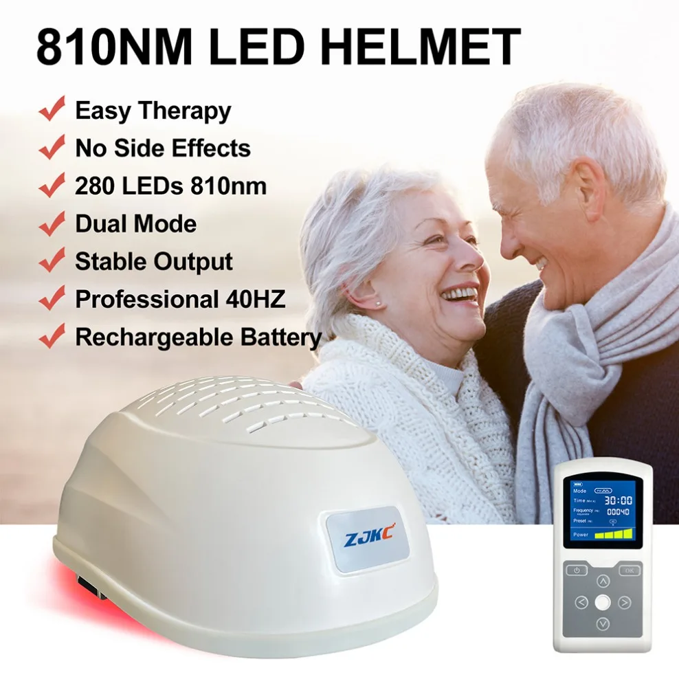 ZJKC 810nm Red Light Therapy Photobiomodulation LED Helmet for Parkinson Alzheimer Neuro Stimulator Mental Illness Physiotherapy