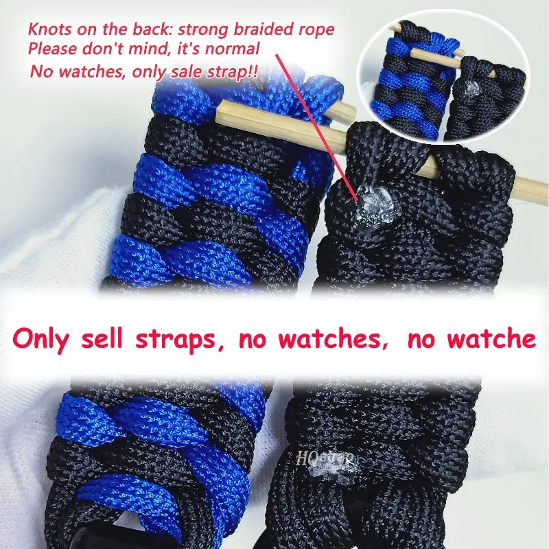 Adjustable Sports Nylon Rope Watch Band with Buckle - Universal Size Replacement Wristband Bracelet