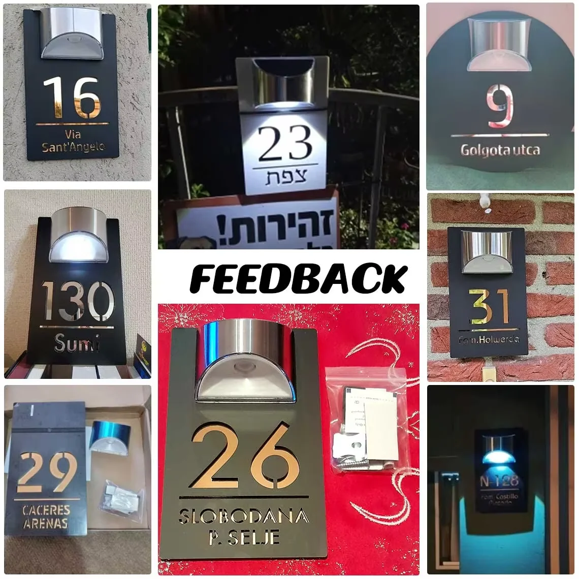 House Number Sign Outdoor Led Solar Personalized