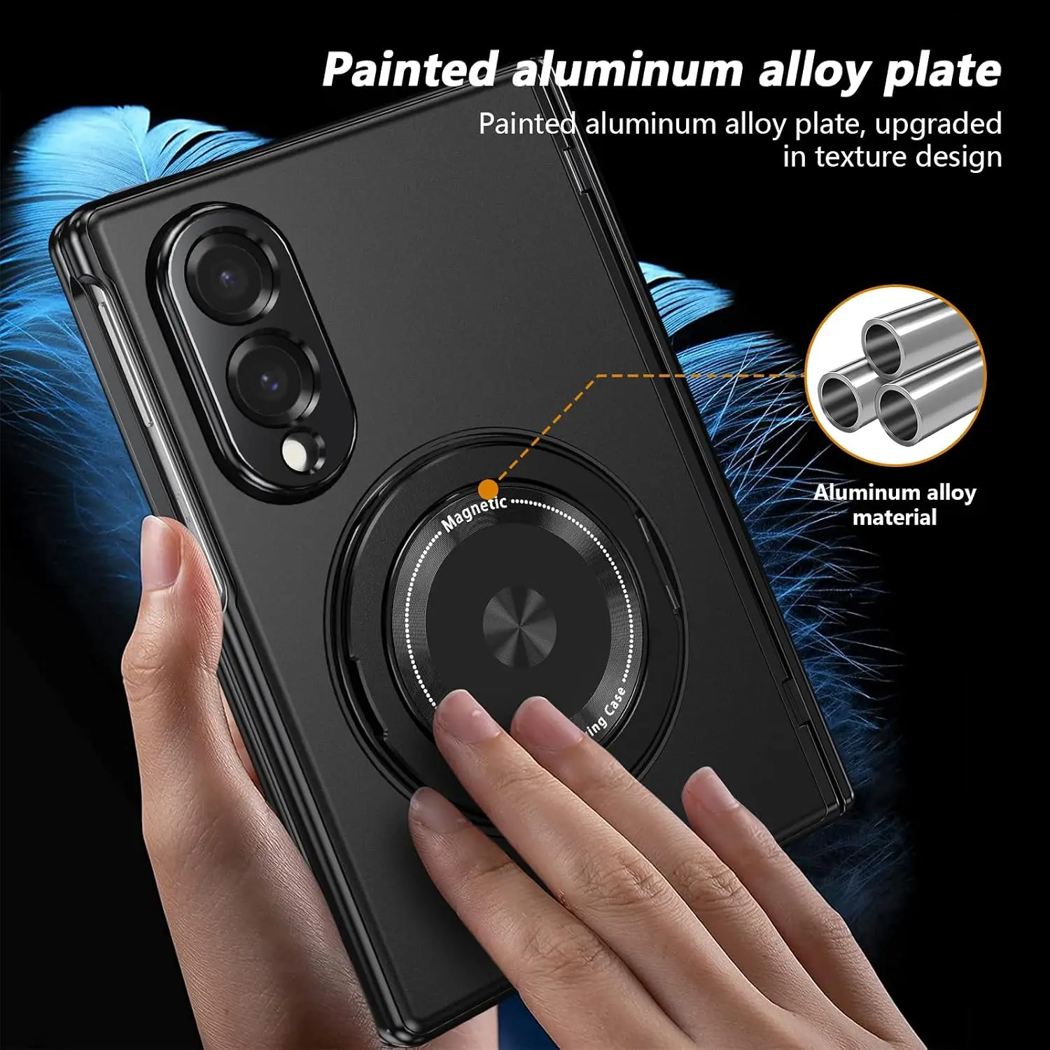 Full-Body Protective Case with Built-in Screen Protector & Rotating Magnetic Kickstand