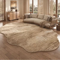Tapis de luxe léger pour chambre à coucher, formes irrégulières, décoration de salon, lavable, épais, en peluche, pour étude, maison, moelleux et doux 3