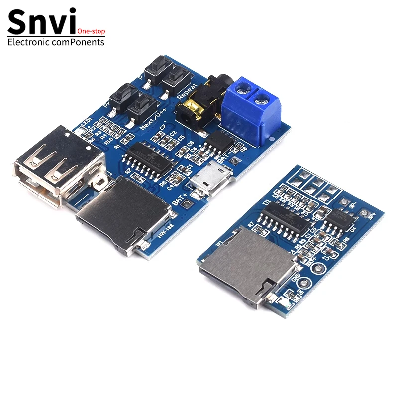 Snvi MP3 Lossless Decoder Board Audio-Player-Modul mit 2W Verstärker, unterstützt TF-Karte, USB, U-Disk, Type-C/Micro-USB, DIY