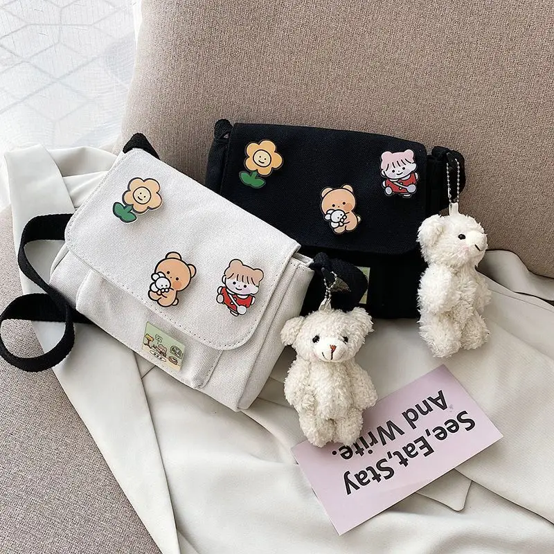 

Cute Canvas Small Bag Female 2023 New Japanese Harajuku Diagonal Bag Wild Student Girl Shoulder Bag Bags for Women cartable y2k